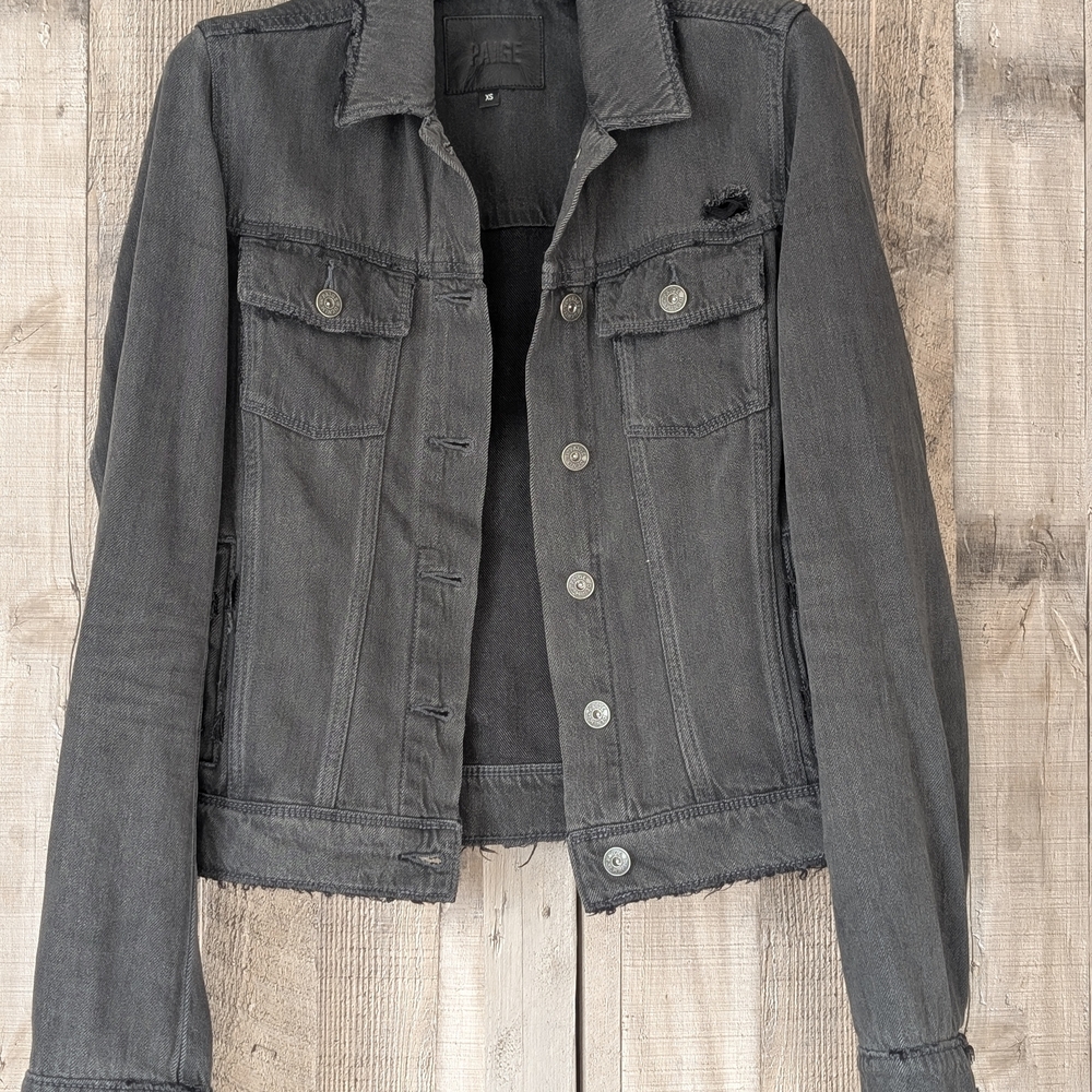 PAIGE Charcoal Denim Jacket